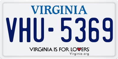 VA license plate VHU5369