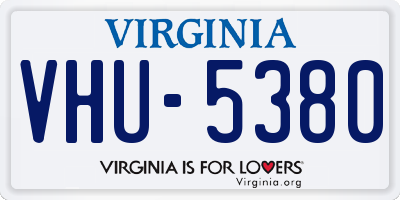 VA license plate VHU5380