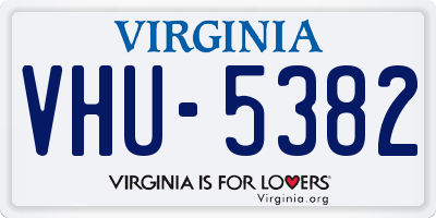 VA license plate VHU5382