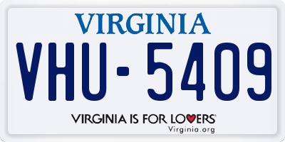 VA license plate VHU5409