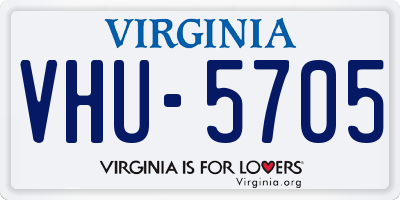 VA license plate VHU5705