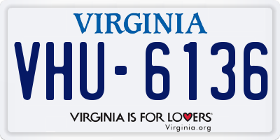 VA license plate VHU6136