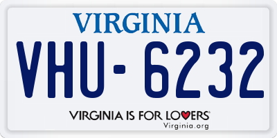 VA license plate VHU6232