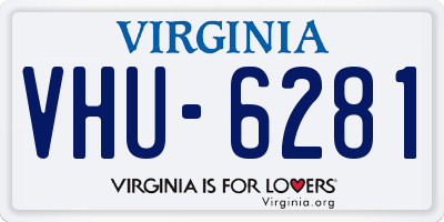 VA license plate VHU6281