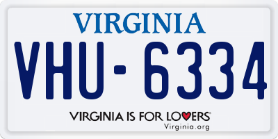 VA license plate VHU6334