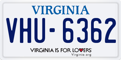 VA license plate VHU6362