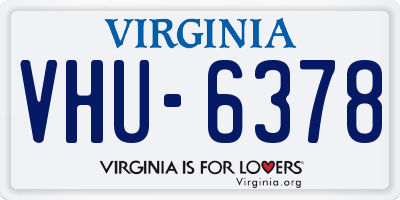 VA license plate VHU6378