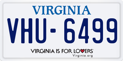 VA license plate VHU6499