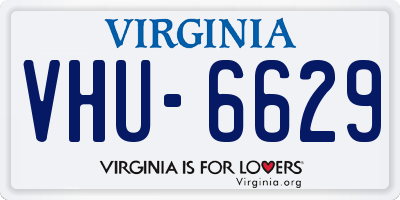 VA license plate VHU6629