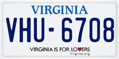 VA license plate VHU6708