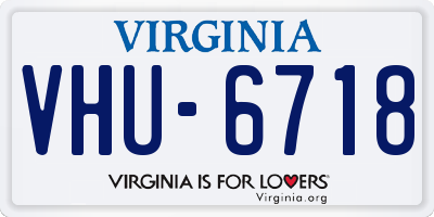 VA license plate VHU6718
