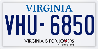 VA license plate VHU6850