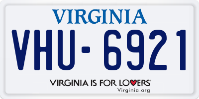 VA license plate VHU6921