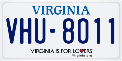 VA license plate VHU8011