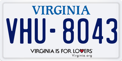 VA license plate VHU8043