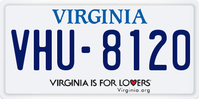 VA license plate VHU8120