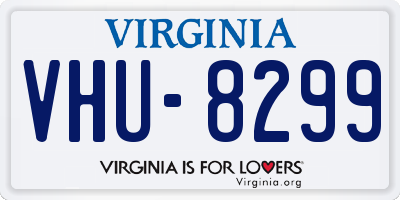 VA license plate VHU8299