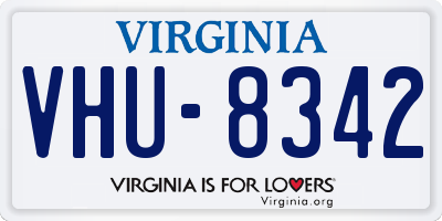 VA license plate VHU8342