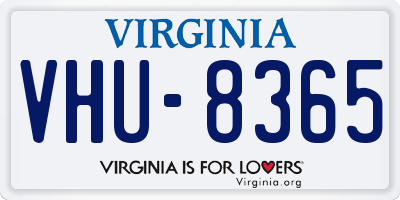 VA license plate VHU8365