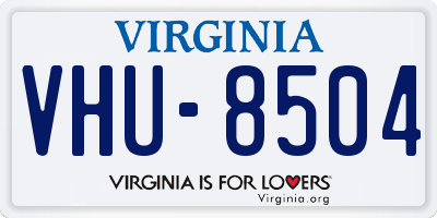 VA license plate VHU8504