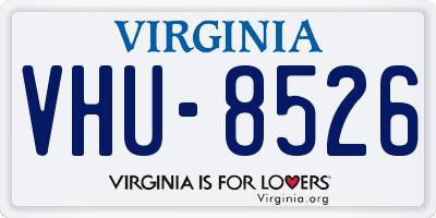 VA license plate VHU8526