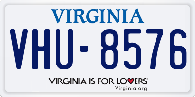 VA license plate VHU8576
