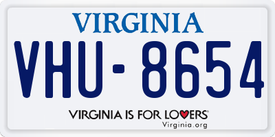 VA license plate VHU8654