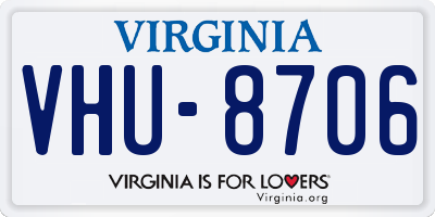 VA license plate VHU8706