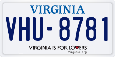 VA license plate VHU8781