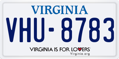 VA license plate VHU8783