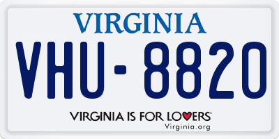 VA license plate VHU8820