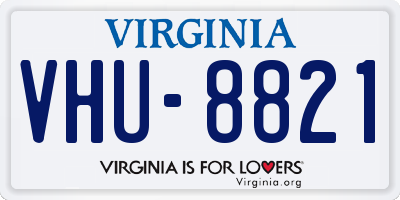 VA license plate VHU8821