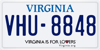 VA license plate VHU8848