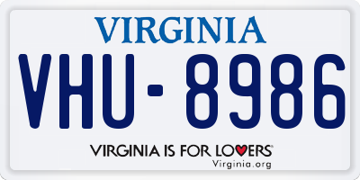 VA license plate VHU8986