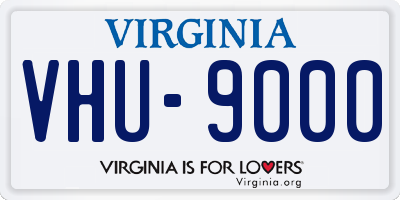 VA license plate VHU9000