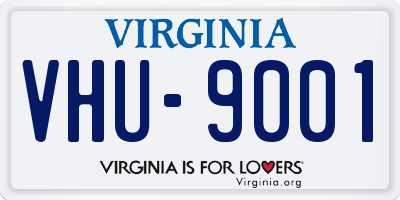 VA license plate VHU9001