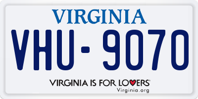 VA license plate VHU9070