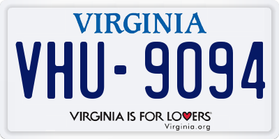 VA license plate VHU9094