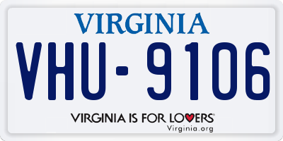 VA license plate VHU9106