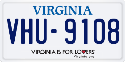 VA license plate VHU9108