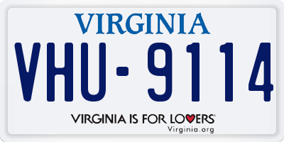 VA license plate VHU9114