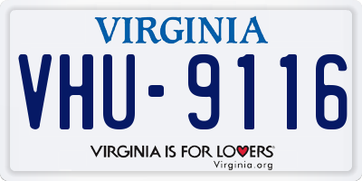 VA license plate VHU9116