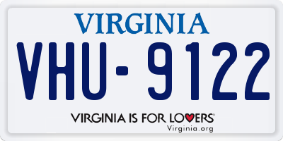 VA license plate VHU9122