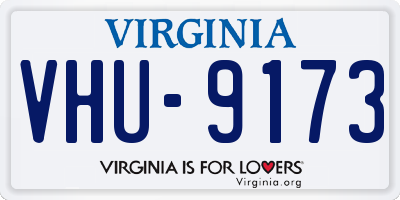VA license plate VHU9173