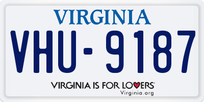 VA license plate VHU9187