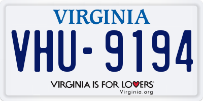 VA license plate VHU9194