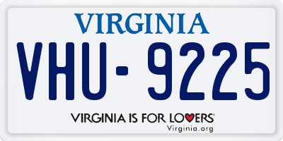 VA license plate VHU9225