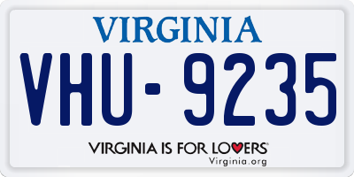 VA license plate VHU9235