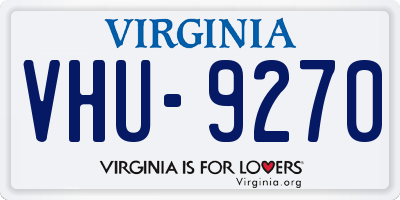 VA license plate VHU9270