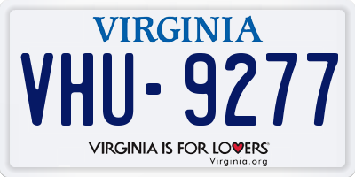 VA license plate VHU9277